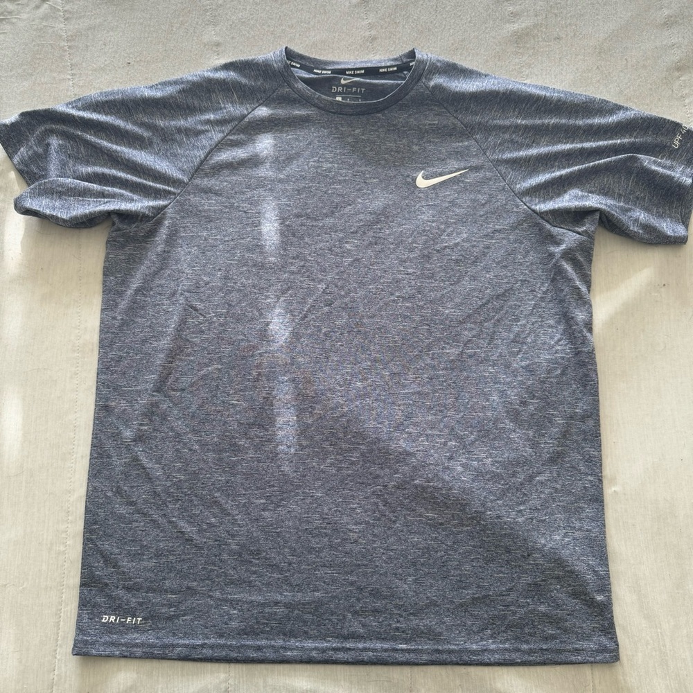 Nike Men's Blue/Grey Dri-FIT Shirt - Size L